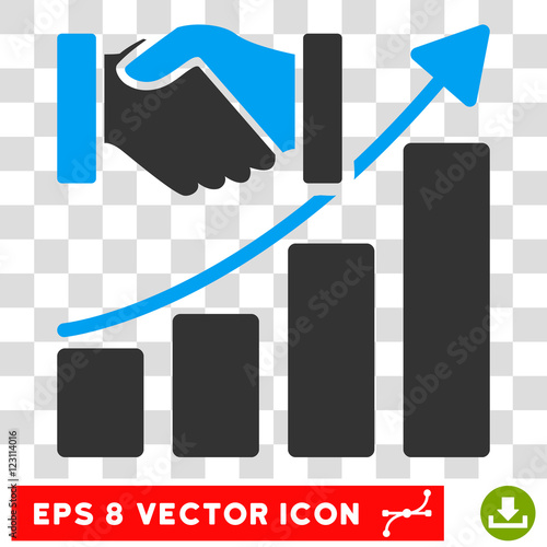 Vector Acquisition Growth EPS vector icon. Illustration style is flat iconic bicolor blue and gray symbol on a transparent background.