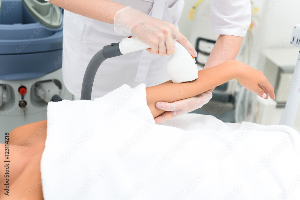 Relaxed young lady enjoying skincare therapy Relaxed young lady enjoying skincare therapy
