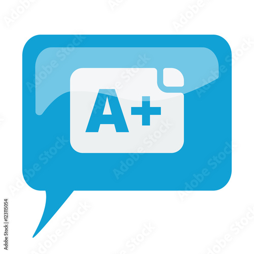 Blue speech bubble with white Rating icon on white background © Imagevector