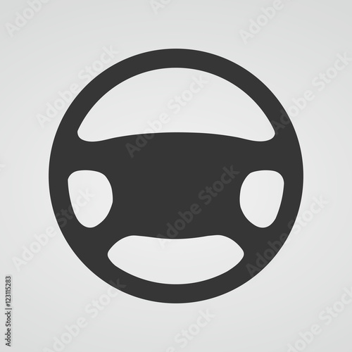 Steering wheel icon. Vector illustration.