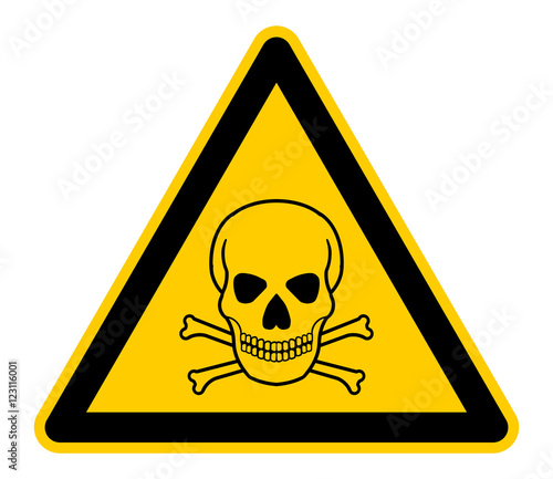wso256 WarnSchildOrange - english warning sign: human skull and crossbones - German Warnschild: Menschlicher Schädel und Knochen - XXL g4735