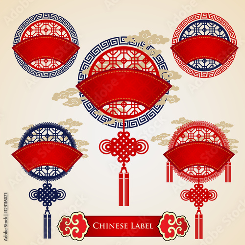 Chinese design element,tag and label collection