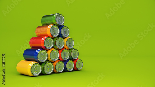 aluminium can isolated. 3d rendering