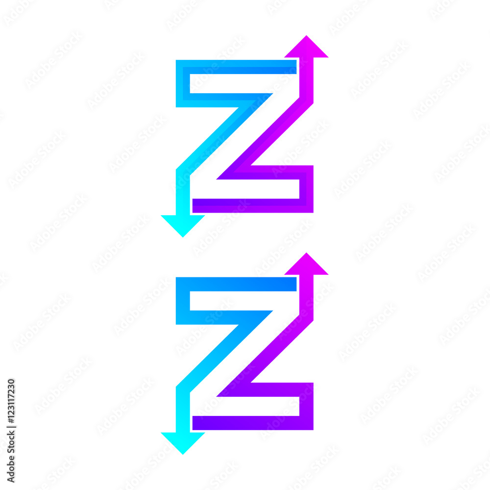 Letter Z logo design template. Arrow creative sign Letter Z logo design template. Arrow creative sign