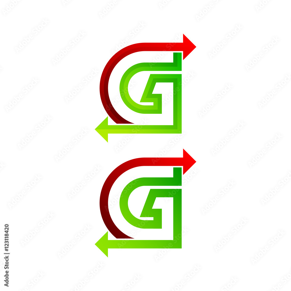 Letter G logo design template. Arrow creative sign Letter G logo design template. Arrow creative sign