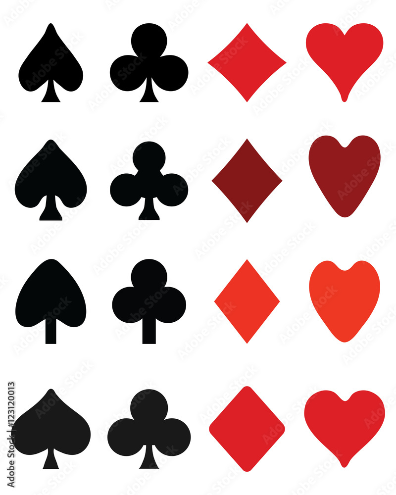 Set of symbols on playing cards, vector Set of symbols on playing cards, vector