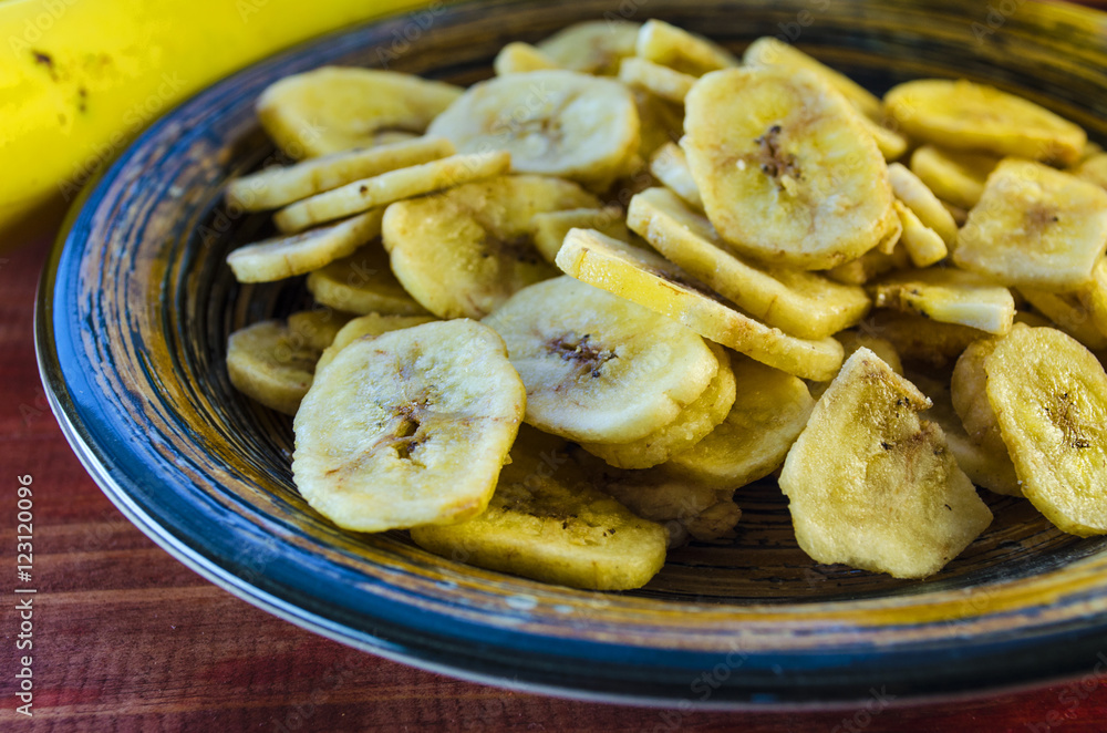 banana chips in a plate banana chips in a plate
