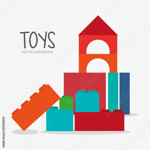 Blocks icon. Toy gift childhood play game and hobby theme. Colorful design. Vector illustration
