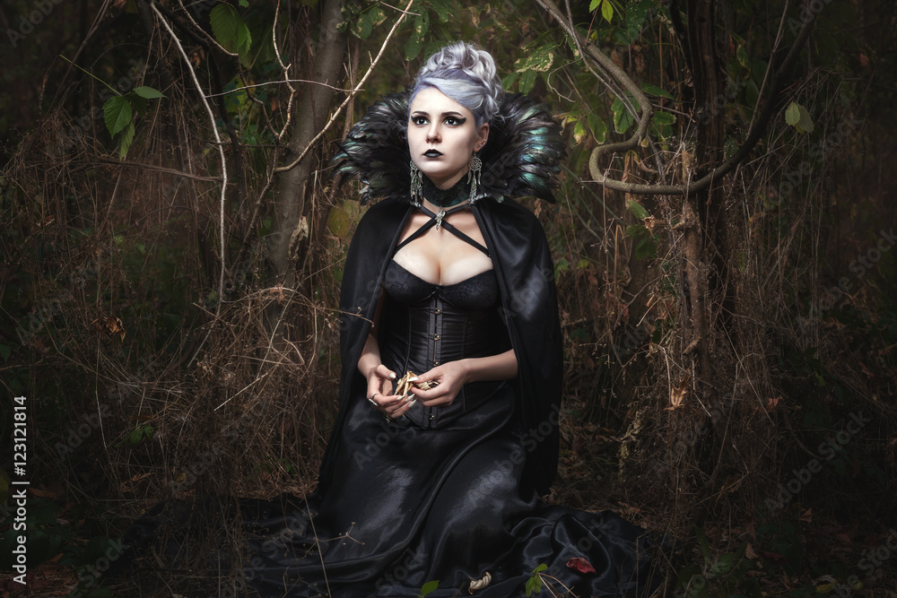 Girl strikes fear in the forest. Girl strikes fear in the forest.