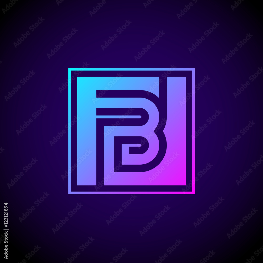 Letter B logo,Square shape symbol,Digital,Technology,Media Letter B logo,Square shape symbol,Digital,Technology,Media