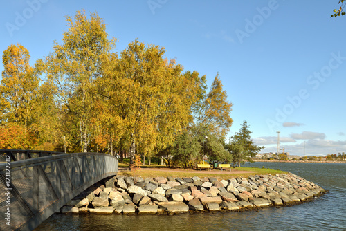 Autumn landscape. Park in Helsinki, Finland photo