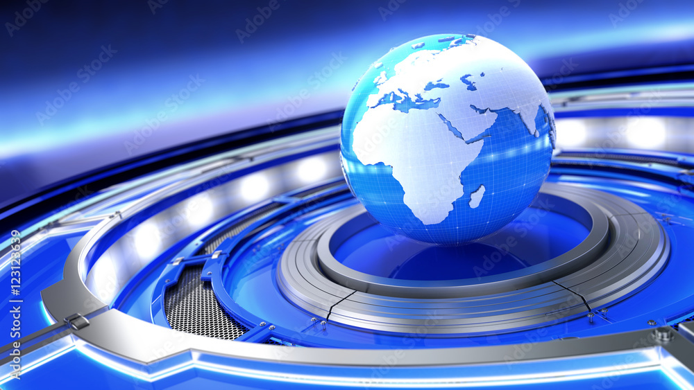 News, broadcast media concept. Abstract image of a world globe. 3d illustration News, broadcast media concept. Abstract image of a world globe. 3d illustration