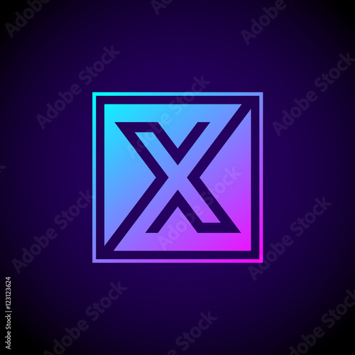 Letter X logo,Square shape symbol,Digital,Technology,Media