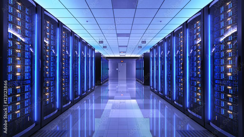 Server racks in server room data center Illustration Stock | Adobe Stock