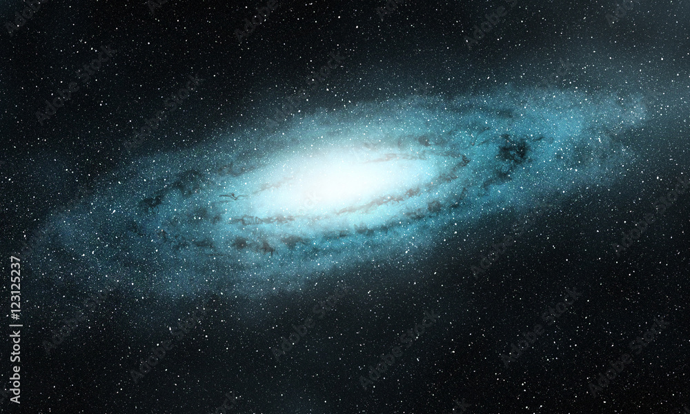 Naklejka premium glowing spiral galaxy in the outer space