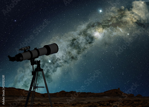 telescope pointing to the bright Milky Way