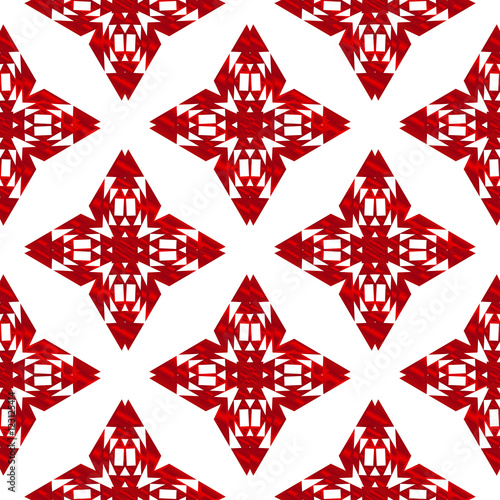 Vector seamless pattern with abstract floral and leave style. Repeating sample figure and line. red gradient.