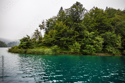 Croatia Plitvice lake  natural travel background  national park