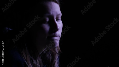 Depressed and broken teen girl. 4K UHD.