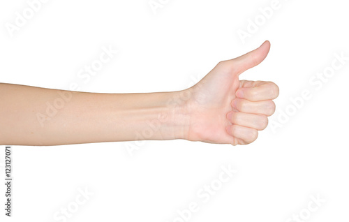 Wallpaper Mural Closeup of female hand excellent, good, ok. Isolated on white background. Torontodigital.ca