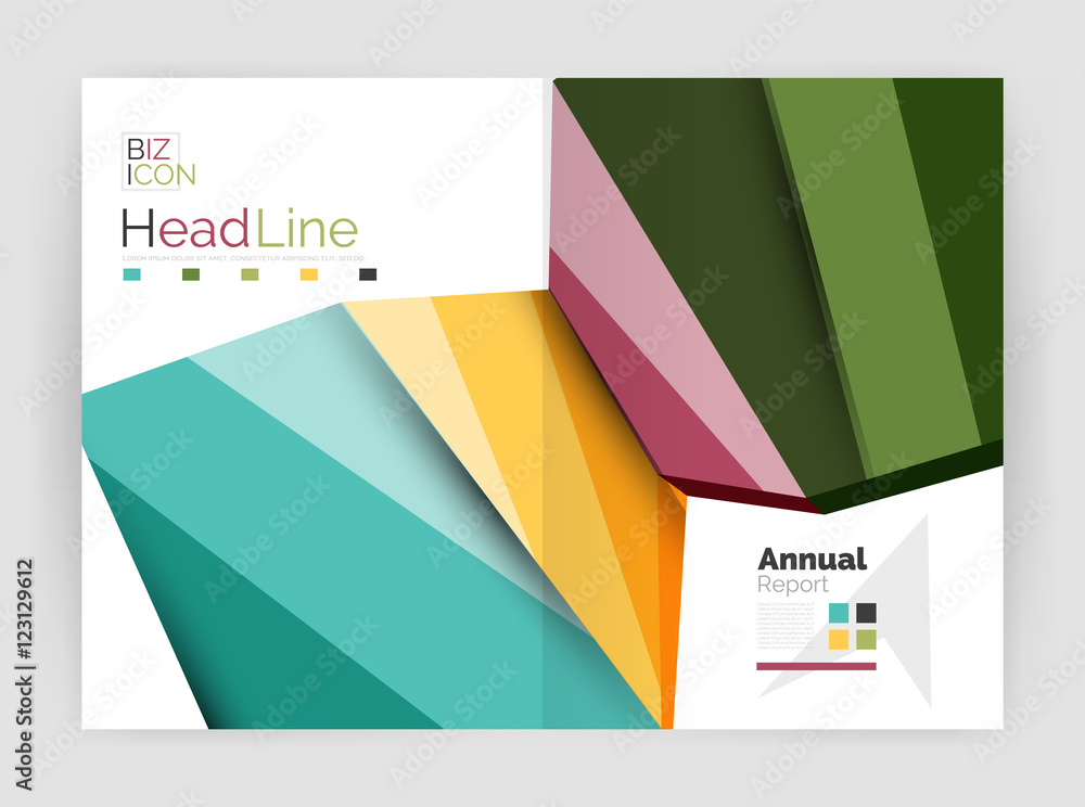 Vector annual report geometric template Vector annual report geometric template