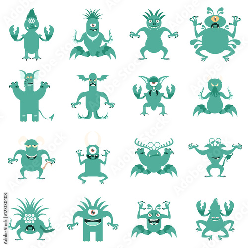 Set of flat moster icons3