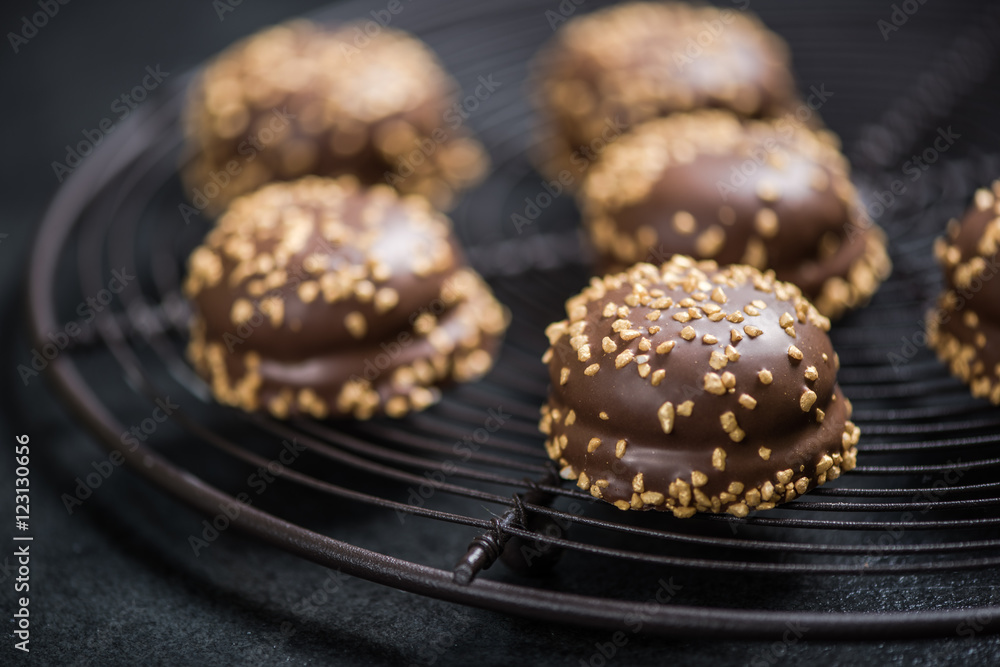 Festive chocolatte with golden flakes Festive chocolatte with golden flakes