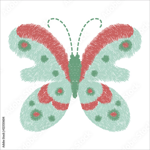 butterfly design for clothing. embroidery insect vector