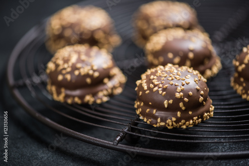 Festive chocolatte with golden flakes