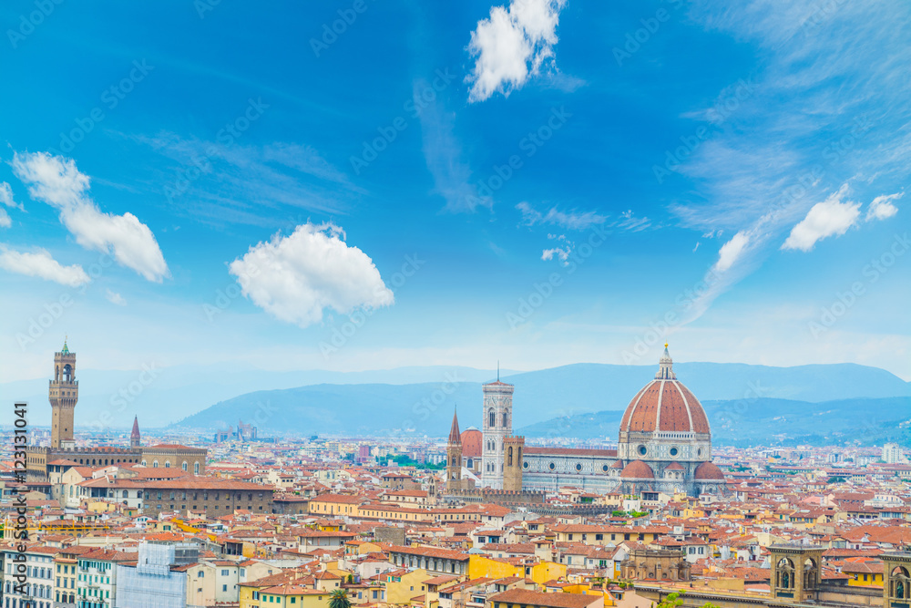 clouds over Florence cityscape