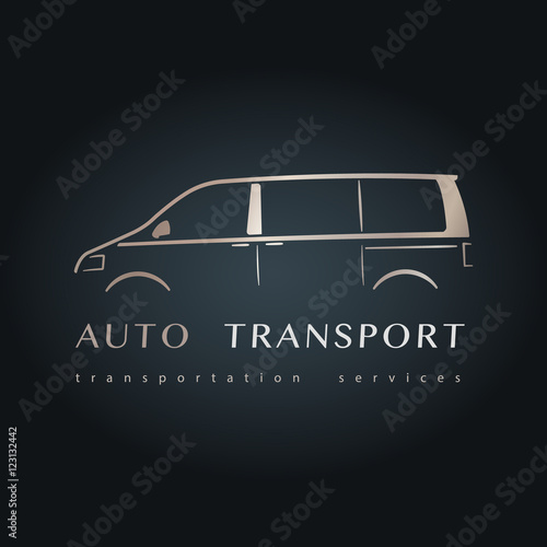 Modern minivan silhouette. Design microbus design. Vector illustration.