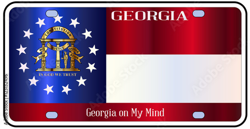 Georgia License Plate Flag