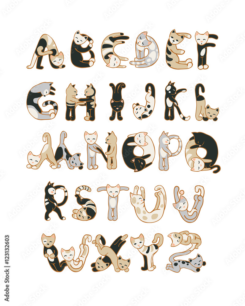 Alphabet letters of cats Alphabet letters of cats