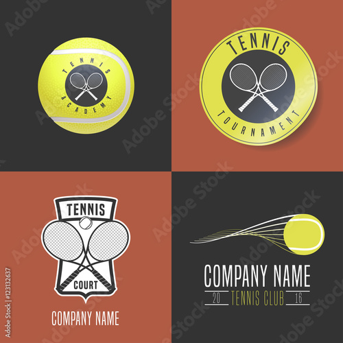 Tennis, sport set of vector logo, icon, symbol, emblem