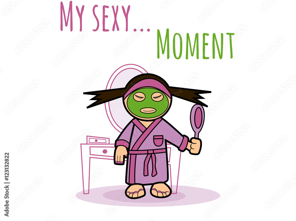 Chica con una mascarilla o crema en la cara Chica con una mascarilla o crema en la cara