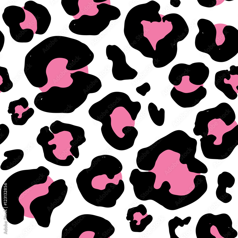 Fototapeta premium Leopard skin hand drawn. animal print drawing. Seamless Pattern. Vector Illustration.