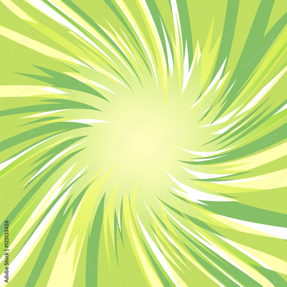 Green glowing lowpoly burst explosion. Vector illustration for decoration with poligonal rays. Abstract background. Template for anime style design. Green glowing lowpoly burst explosion. Vector illustration for decoration with poligonal rays. Abstract background. Template for anime style design.