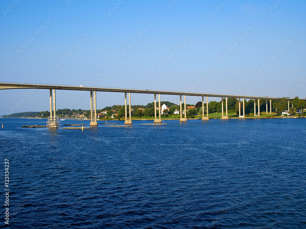 Famous bridge connecting Vindeby and Svendborg on the island Fun