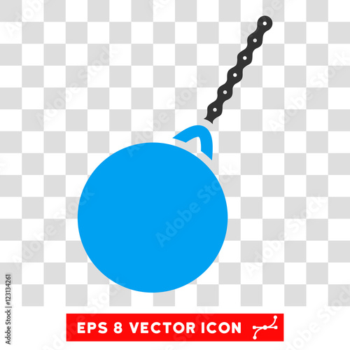 Vector Destruction Hammer EPS vector pictograph. Illustration style is flat iconic bicolor blue and gray symbol on a transparent background.