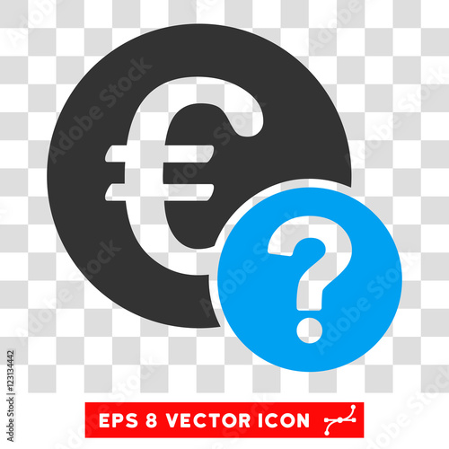 Vector Euro Status EPS vector icon. Illustration style is flat iconic bicolor blue and gray symbol on a transparent background.