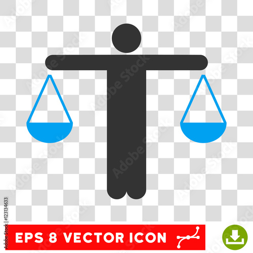 Vector Lawyer EPS vector pictograph. Illustration style is flat iconic bicolor blue and gray symbol on a transparent background.