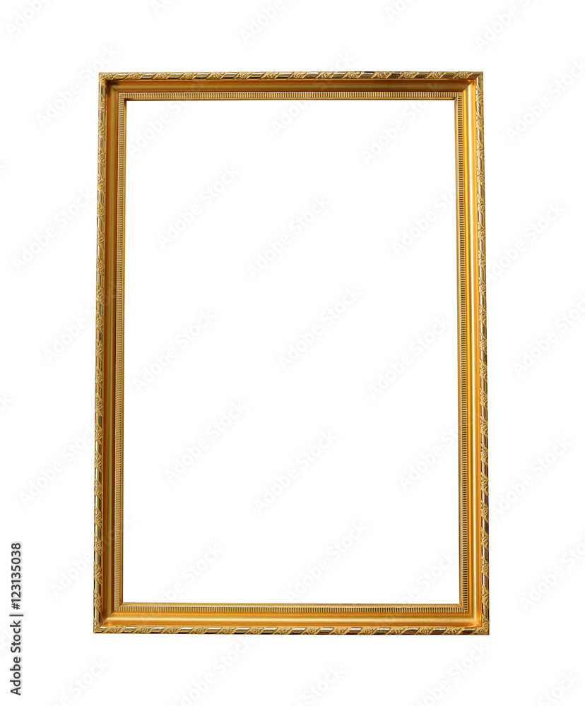 Gold wooden frame isolated on white background. Gold wooden frame isolated on white background.