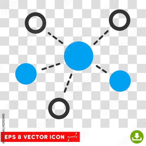 Vector Virtual Links EPS vector pictogram. Illustration style is flat iconic bicolor blue and gray symbol on a transparent background.