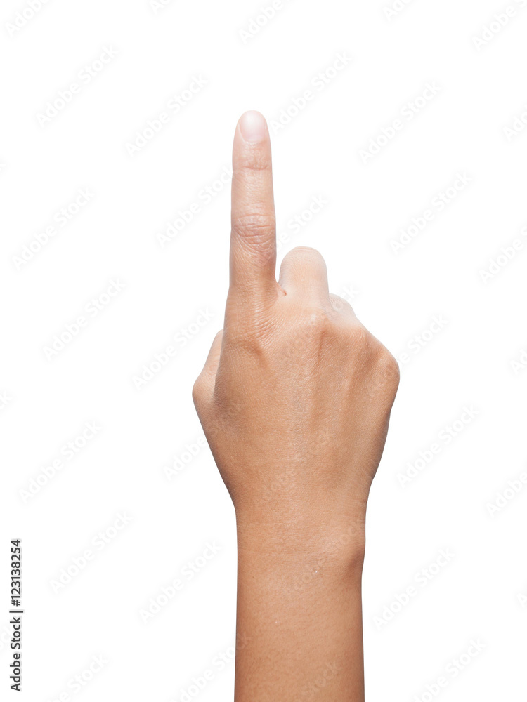 A shot of a hand pointing a finger A shot of a hand pointing a finger