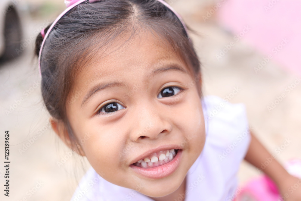 Face of child girl Asian are smile happily. Face of child girl Asian are smile happily.