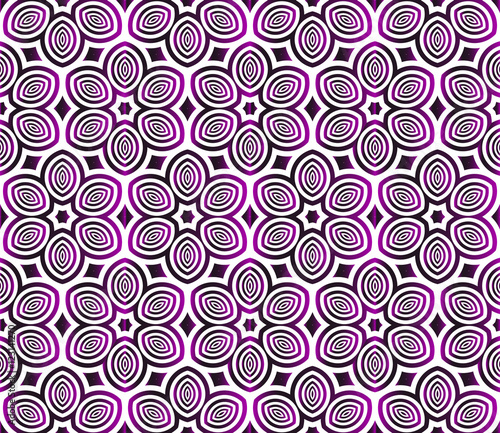 geometric pattern of circles and ovals. vector illustration. purple gradient.