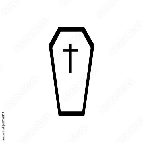 Coffin icon. Simple illustration of coffin vector icon for web
