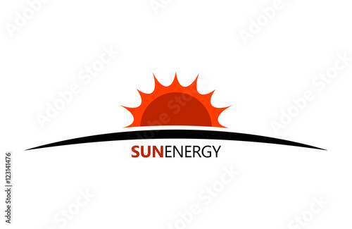Sun energy logo. Ceology energe design. Sun logo. Creative logo photo