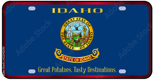 Idaho State License Plate Flag