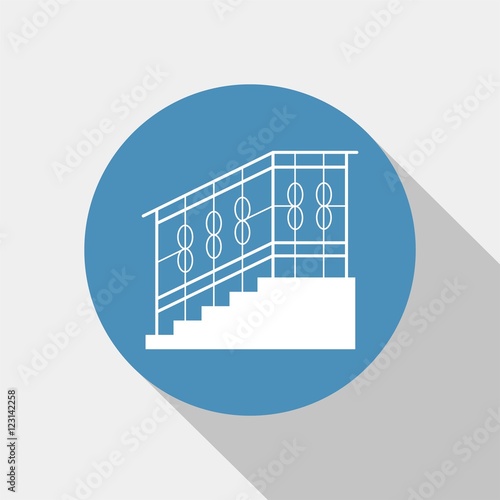 Vászonkép staircase with handrails vector icon